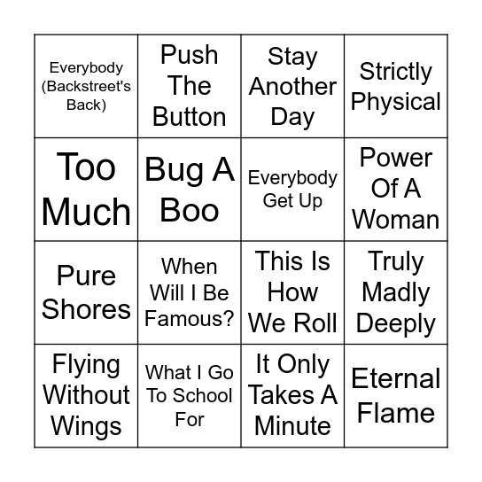 Round 2 Bingo Card