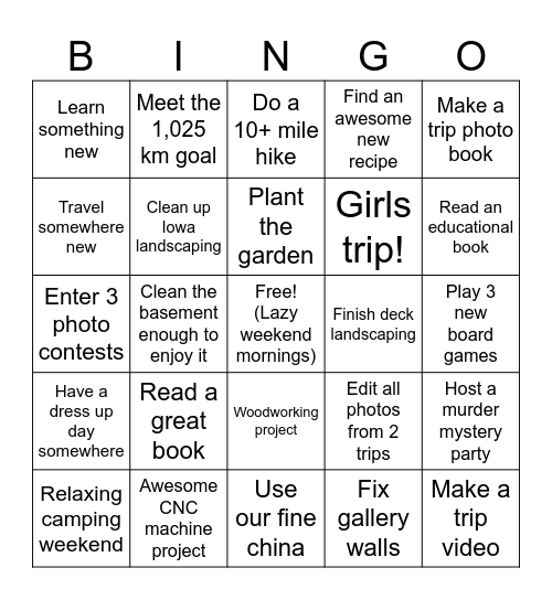 2025 Bingo Card