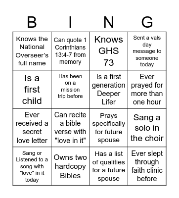 Is This Love? Bingo Card