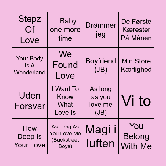 freBAR Musik Bingo Card