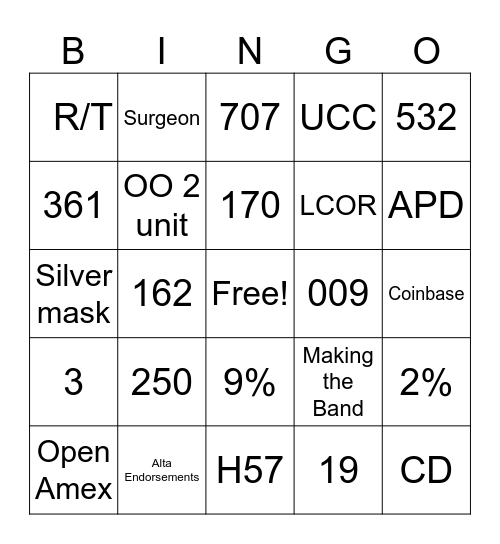 APD Team Bingo Bonanza Bingo Card