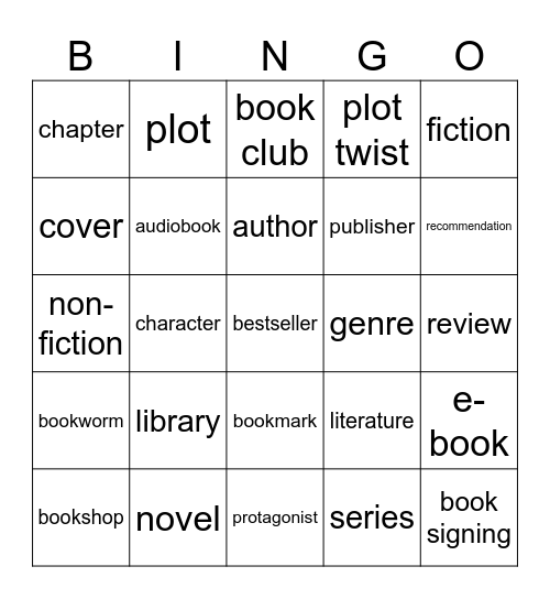 BOOKS! Bingo Card
