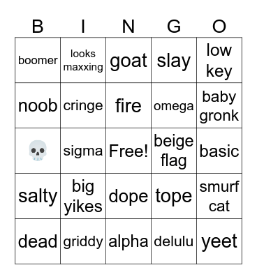 Brainrot Bingo Card