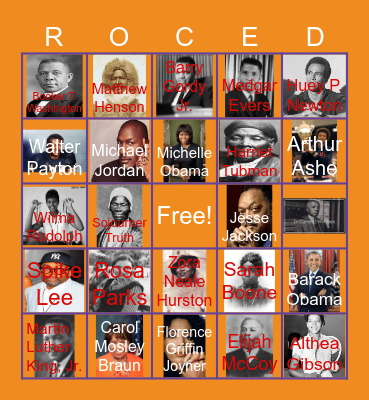 "Say My Name" Black Leaders Bingo Card