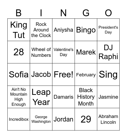 Bingo Card