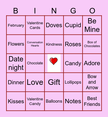 Valentine's Day Bingo Card