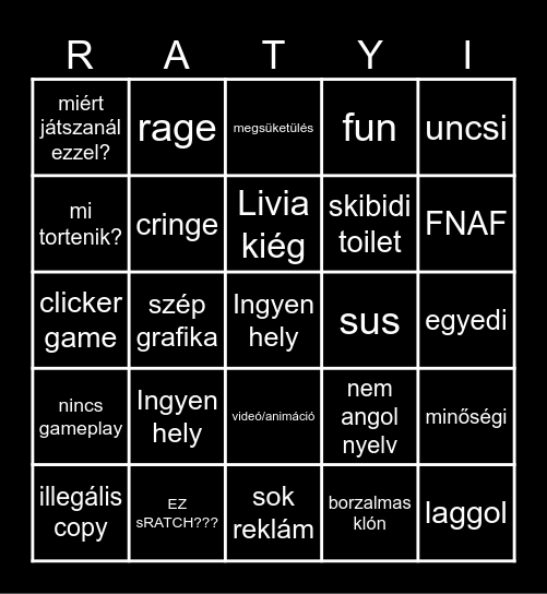 SCRATCH BINGOOO Bingo Card