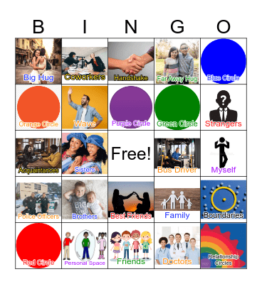 Relationship Circles Bingo Card