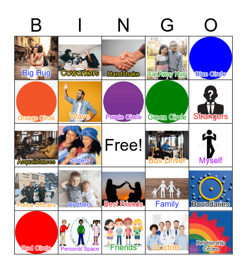 Relationship Circles Bingo Card
