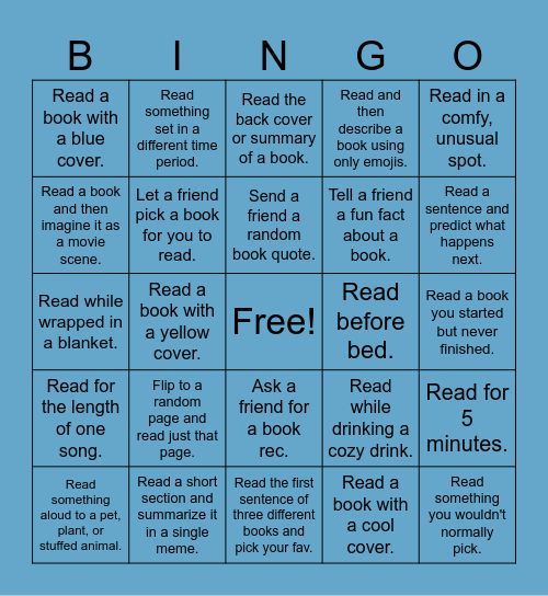 Book Bingo Card