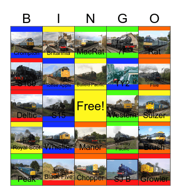 Nene Valley Railway- Past to the Present Bingo Card