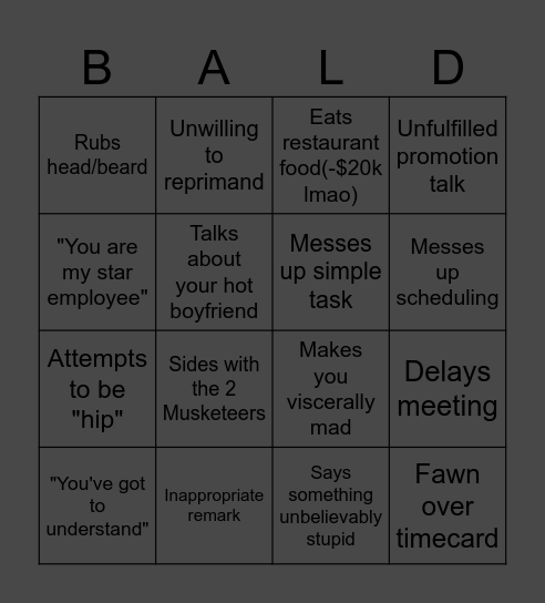 Mack Bingo Card