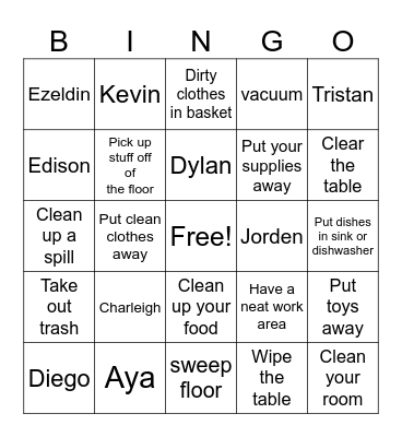 Cleaning Up Bingo Card