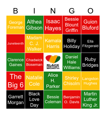 Black History Bingo Card