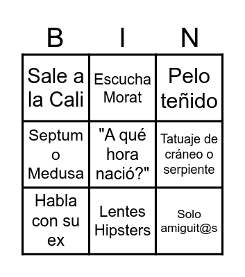 Bingo de red flags Bingo Card