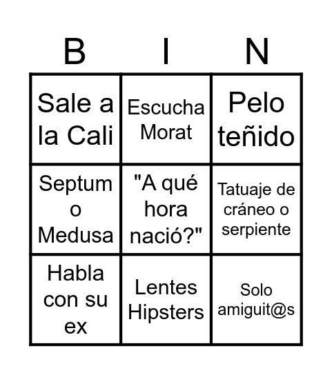 Bingo de red flags Bingo Card
