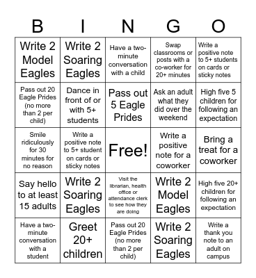 Eagle Pride ROCKS!!!! Bingo Card