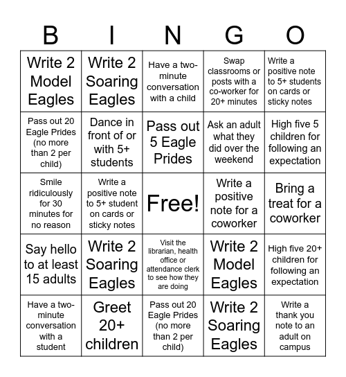 Eagle Pride ROCKS!!!! Bingo Card