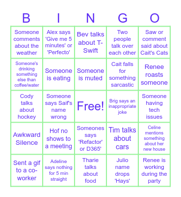 Anniversary Celebrations Bingo Card