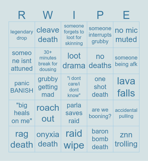 Onlyfangs Grubby Raid Bingo Card