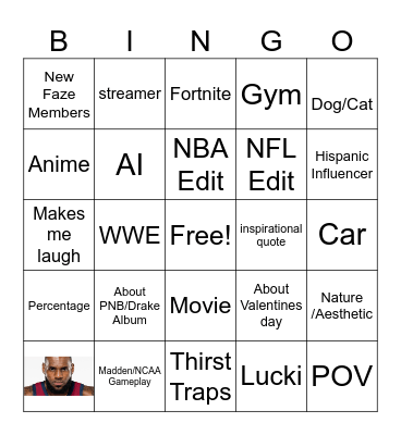 TIKTOK BINGO Card