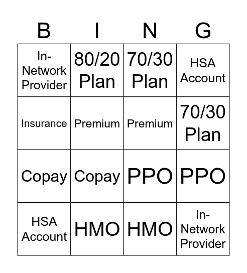 Insurance Terms to Know! Bingo Card