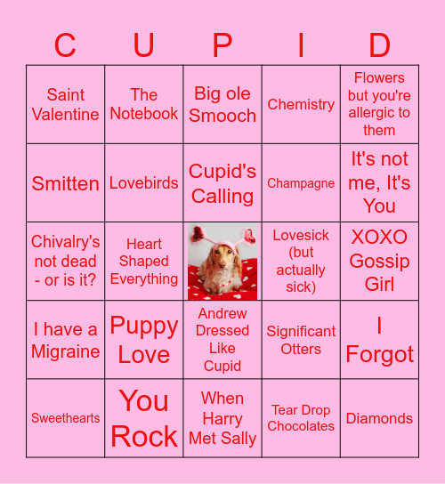 Valentine's Schmalentine's McGalentine's Bingo Card