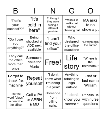 Beaches Bingo Card
