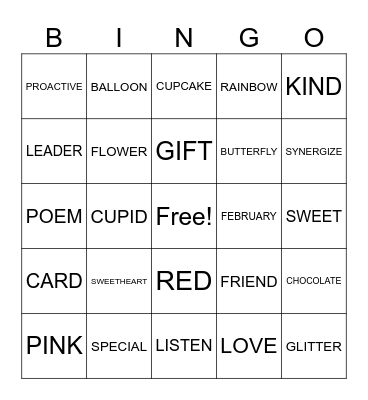 VALENTINE'S DAY Bingo Card