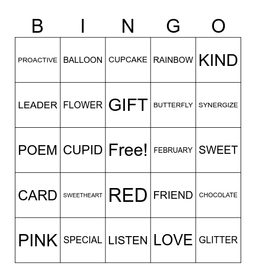 VALENTINE'S DAY Bingo Card
