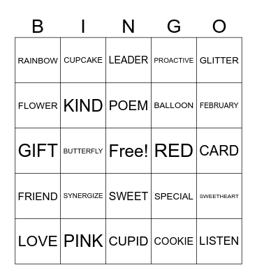VALENTINE'S DAY Bingo Card