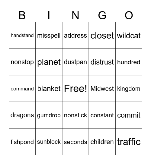 3.2 Bingo Card