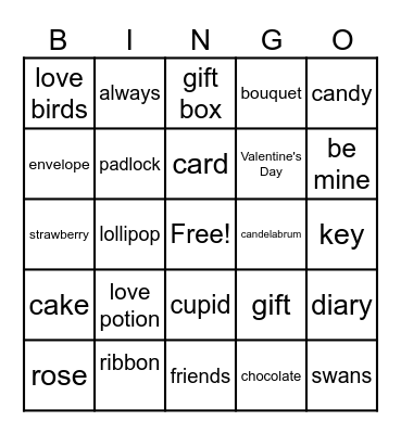 Valentine's Day Bingo Card