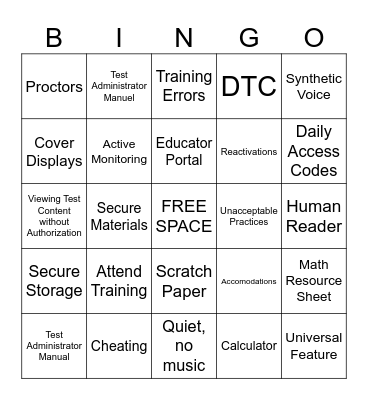 KAP Security & Ethics Training Bingo Card