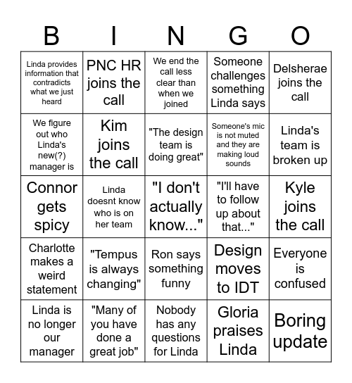 Town Hall Follow-Up Bingo Card