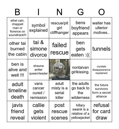 yellowjackets season 3 craziness Bingo Card