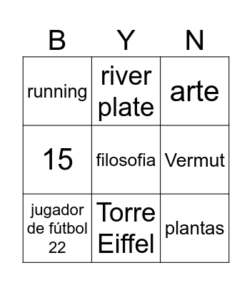 Bingo sin título Bingo Card