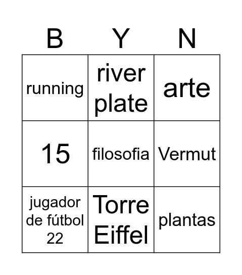 Bingo sin título Bingo Card