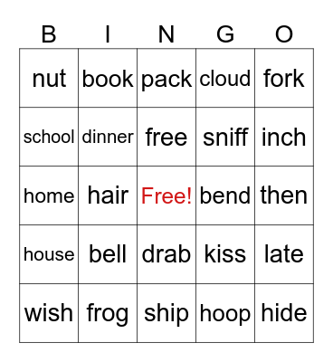 Final Sounds Bingo Card