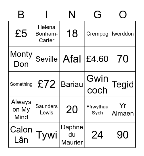 CHWEFROR 14 2024 Bingo Card