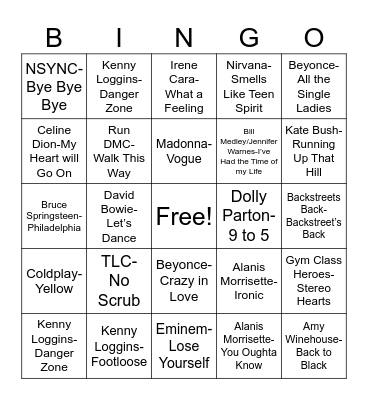 PALentine's Day Music Bingo Card