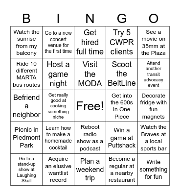 NEW APARTMENT BINGO Card
