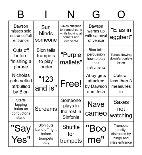 Blingo pt.2 Bingo Card