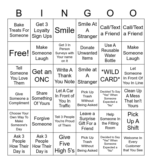 KINDNESS BINGO Card