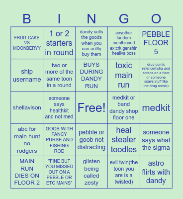 DANDY WORLD Bingo Card