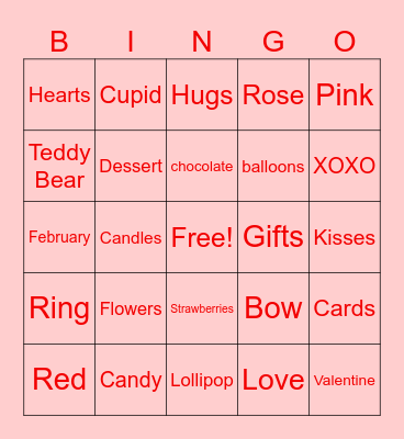 Lupinar Valentines Bingo Card