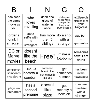 Karmerei Bingo Card