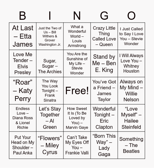 Valentine’s Day Bingo Card