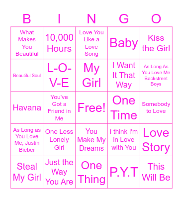 VALENTINES DAY BINGO Card