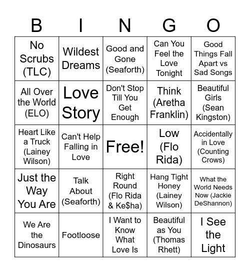 Valentine's Bingo Card